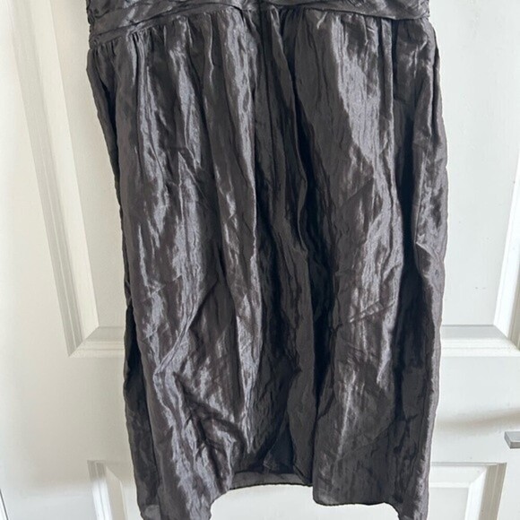 - KAY Unger New York Women’s Silk Blend Fitted Midi Cocktail Dress Gray Si… - Picture 5 of 10